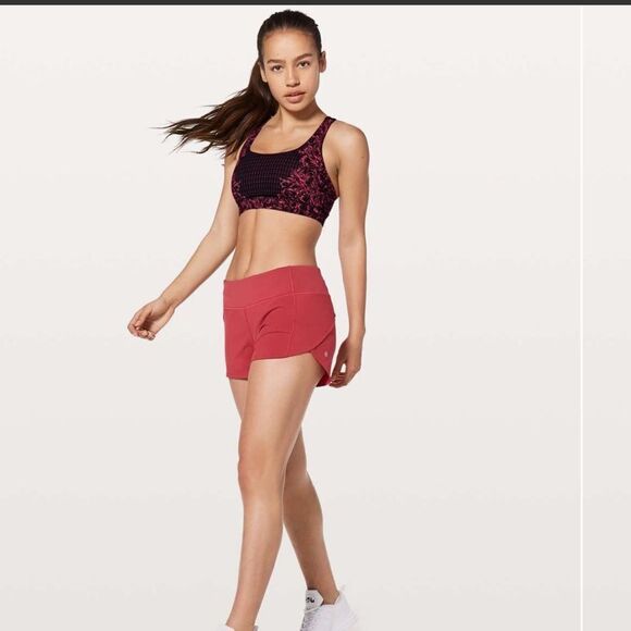 LULULEMON Energy Bra Strappy Sports Bra Black Pink Red Infinity Energy Print 6 - Picture 6 of 8